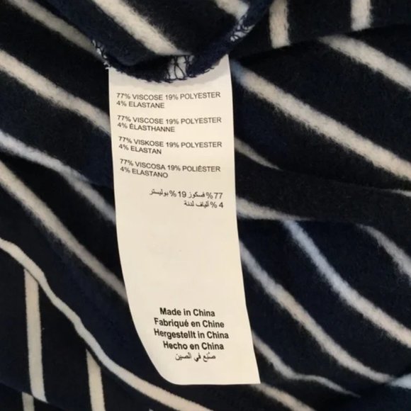 NWT Women's Thyme Maternity Comfy Stretchy Striped Navy Turtleneck Top XXL - Picture 10 of 10